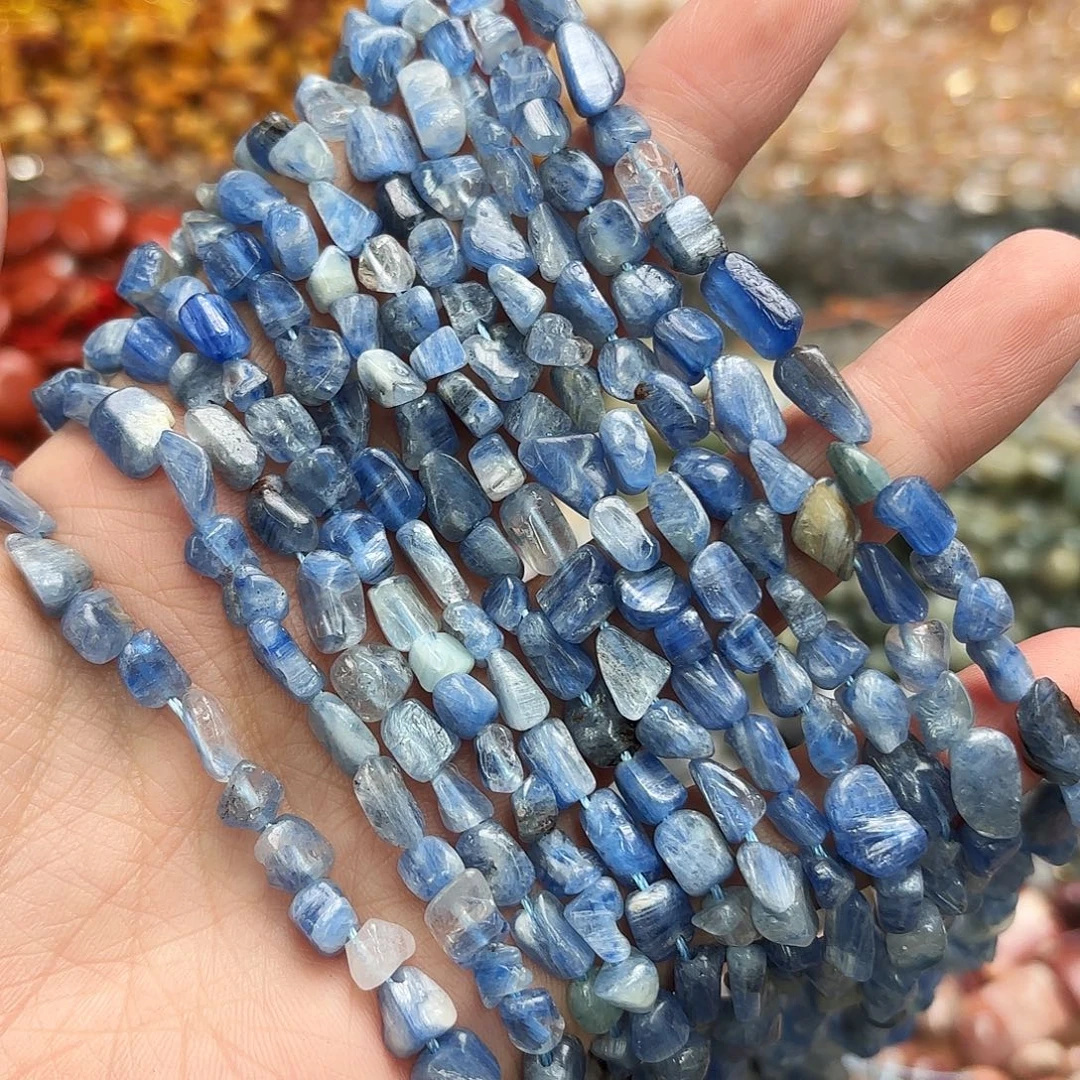 玛瑙/玉髓未镶嵌珠宝半成品6×8蓝晶随行一条