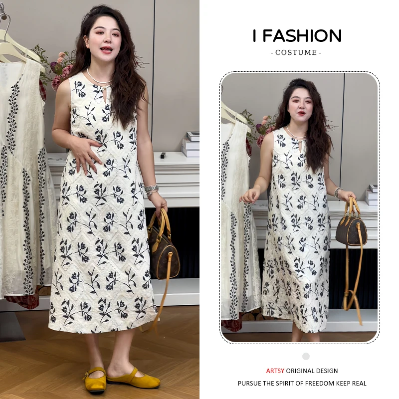 韩系洋气百搭无袖连衣裙女2025年夏季新款气质女神范宽松显瘦裙子
