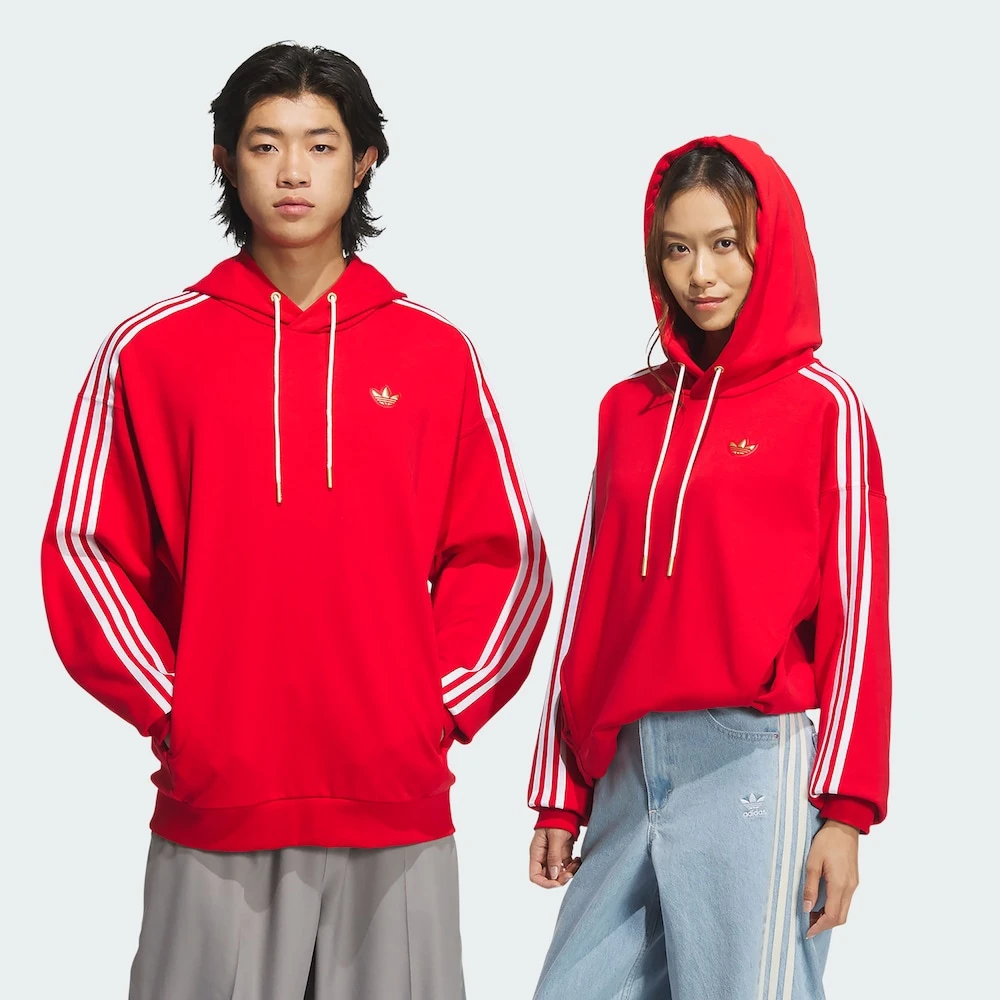 adidas/阿迪达斯三叶草蛇年限定新年款情侣连帽卫衣KA0820/KA0819