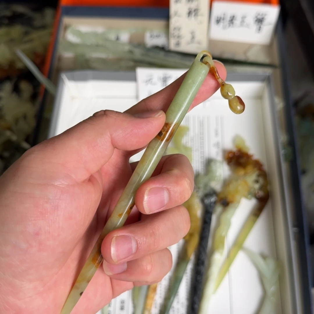 岫玉发饰未镶嵌明君玉簪就是好看