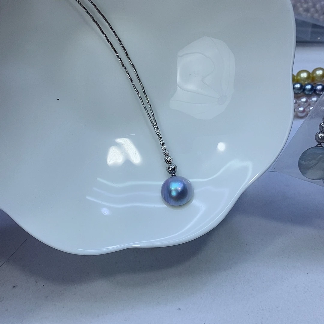 拼合珍珠（马贝珠）颈饰银S925镶嵌