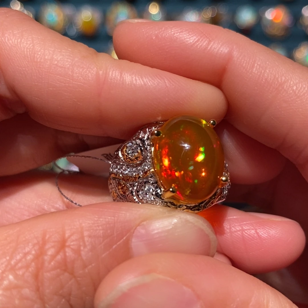 欧泊银S925镶嵌戒指