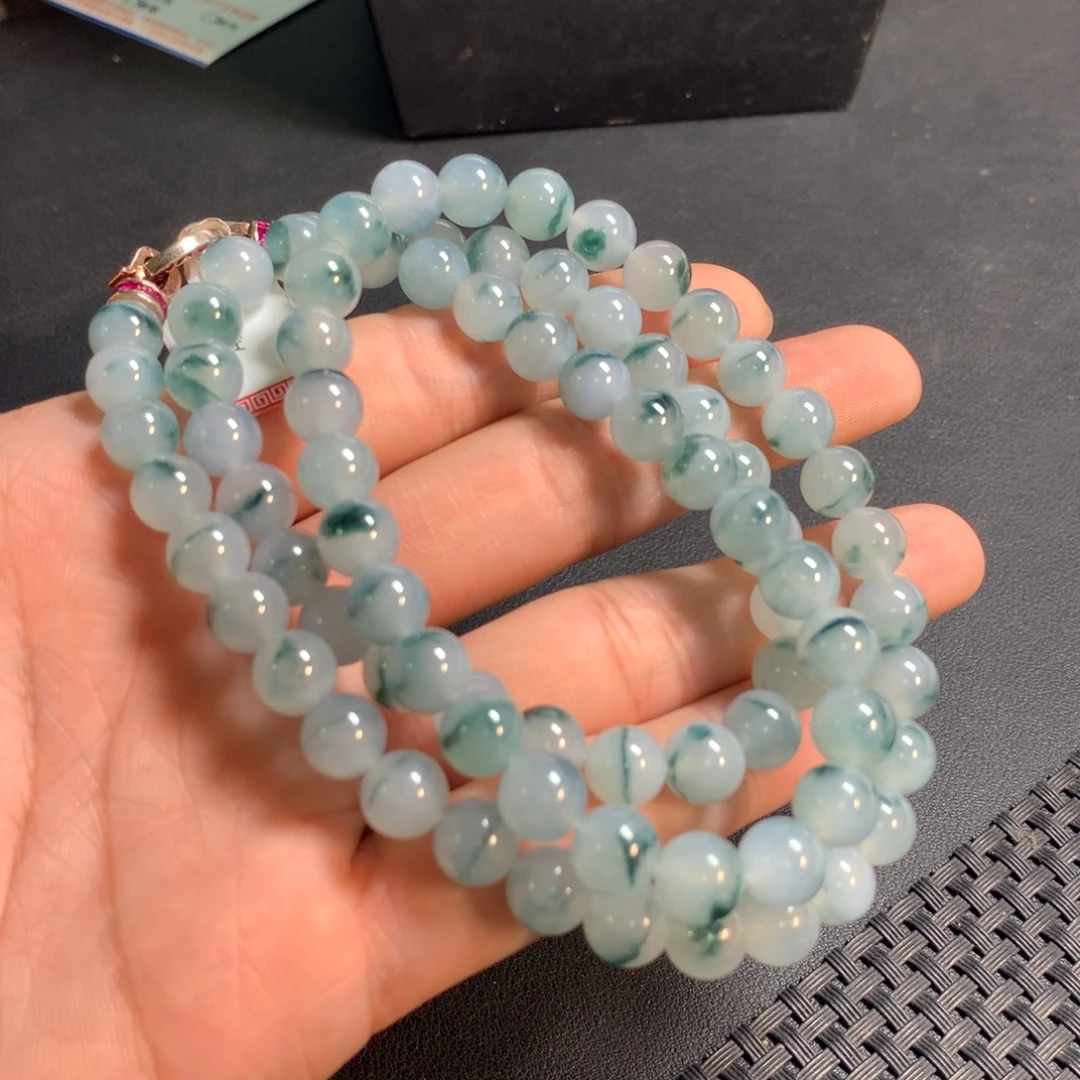 翡翠未镶嵌颈饰项链