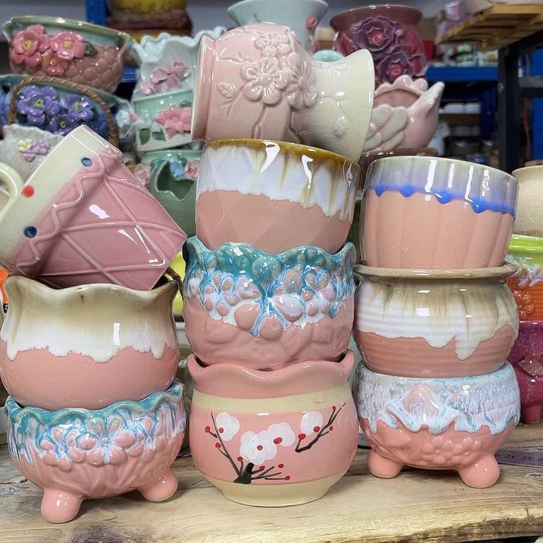 陶瓷陶瓷花盆特价上新口7-10厘米