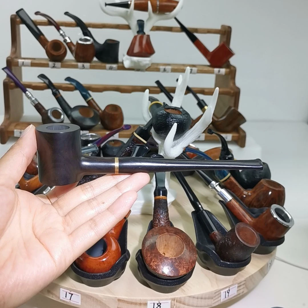 乌木紫光檀长杆锤子烟斗