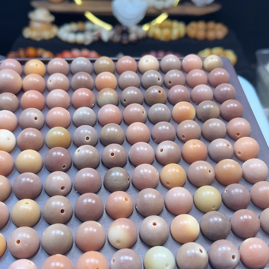 吾***蓝菩提根/象牙果手串瑕疵16干磨老料圆550颗