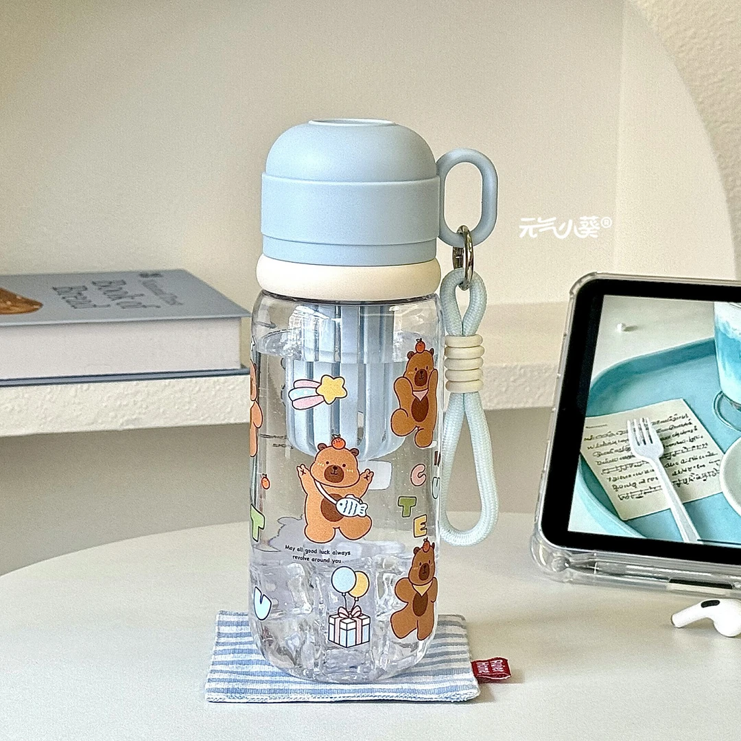 2025新款水杯女生高颜值学生简约小众不撞款塑料杯儿童卡通吸管杯