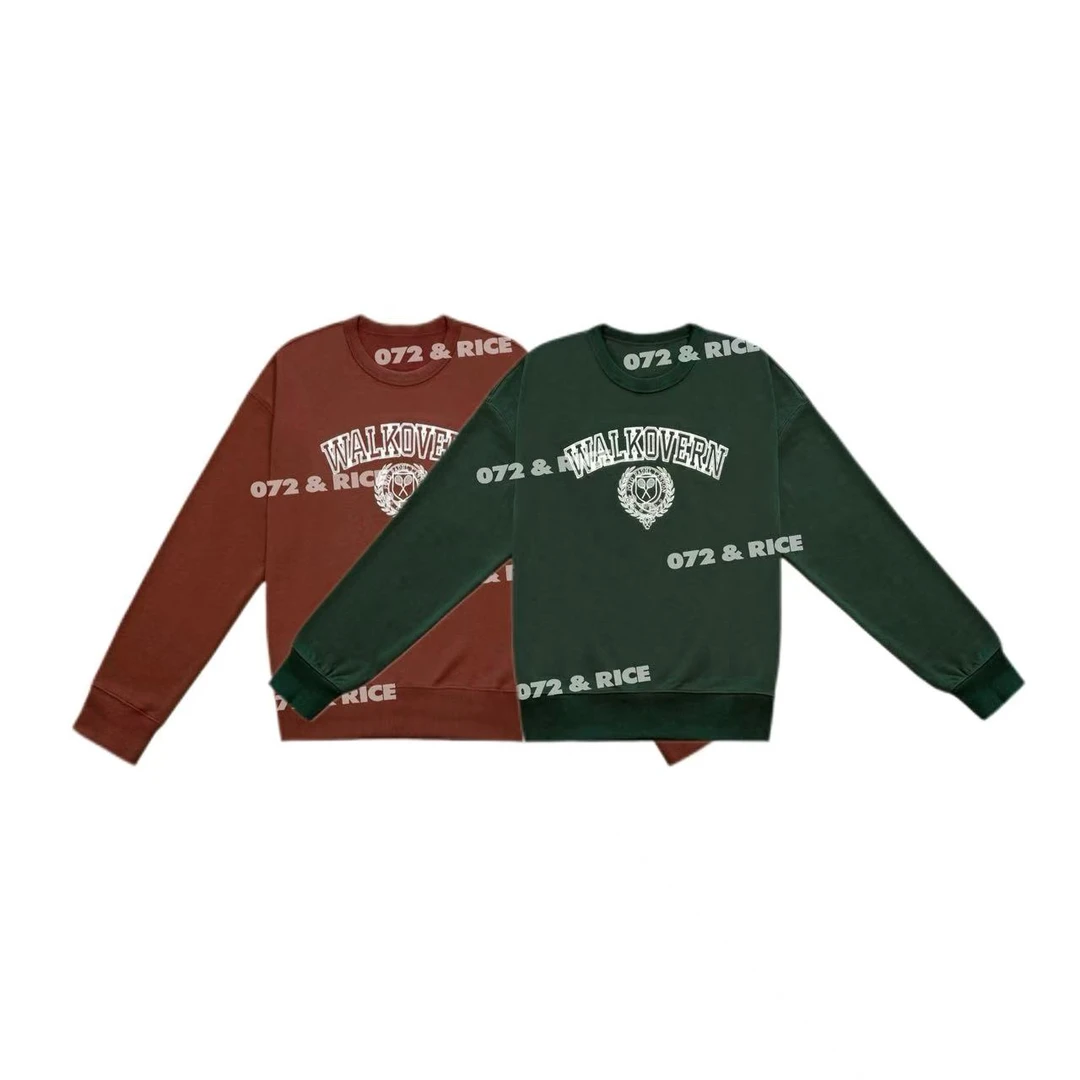 072 & RICE【网球卫衣】100棉 秋季休闲圆领宽松长袖卫衣 A-YE12