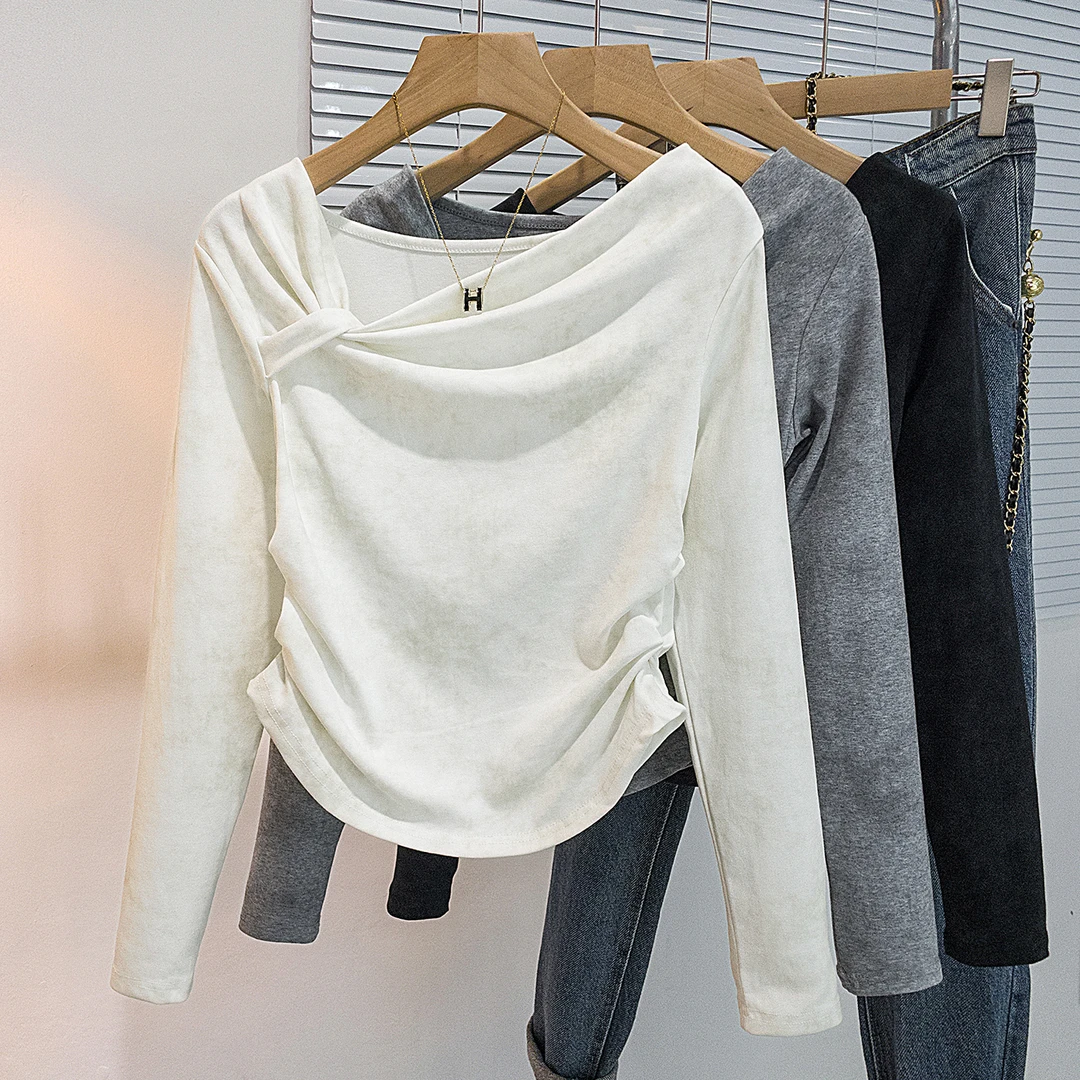 yoewshean/羽媗秋冬季大码女装显瘦遮肉新款爆款胖mm长袖t恤上衣