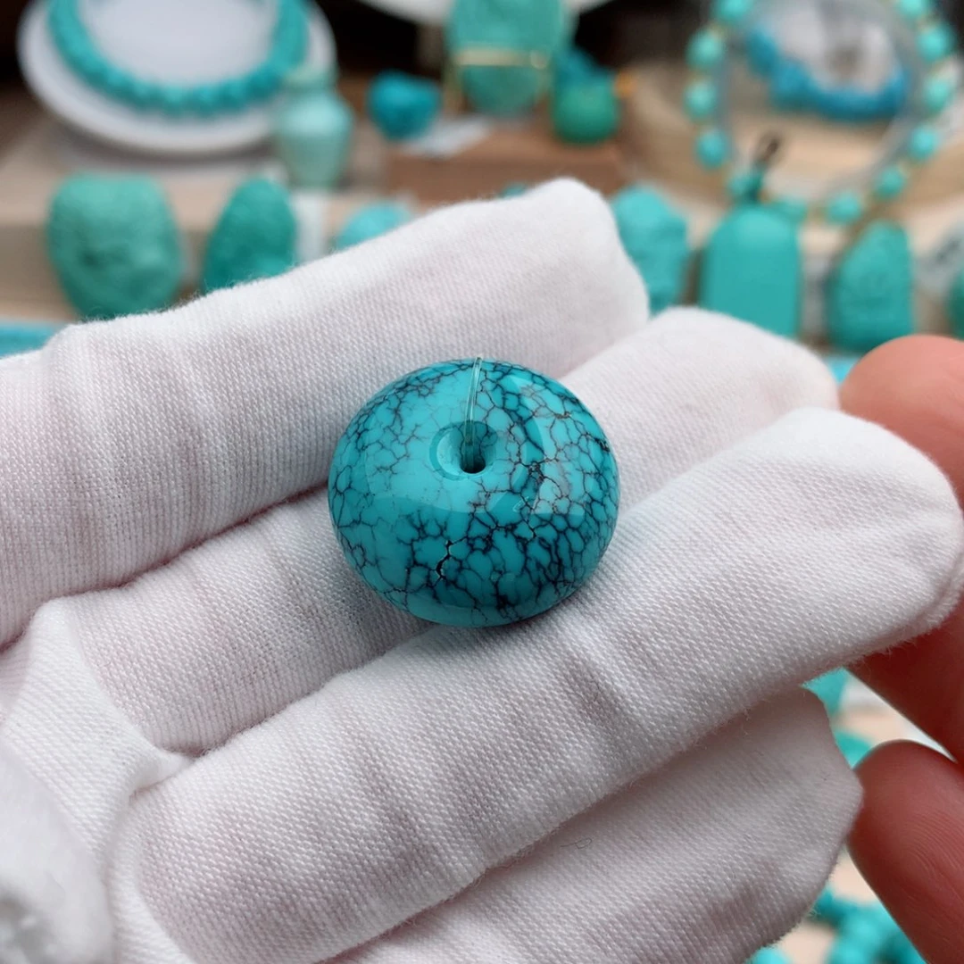 绿松石珠宝奇石未镶嵌22mm