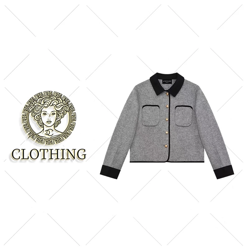 【CLOTHING/原创设计】航邦祺小香风短款斜纹双面呢羊毛外套BQY024