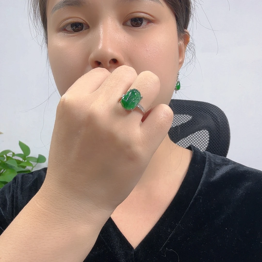 翡翠银S925镶嵌吊坠(不含链)