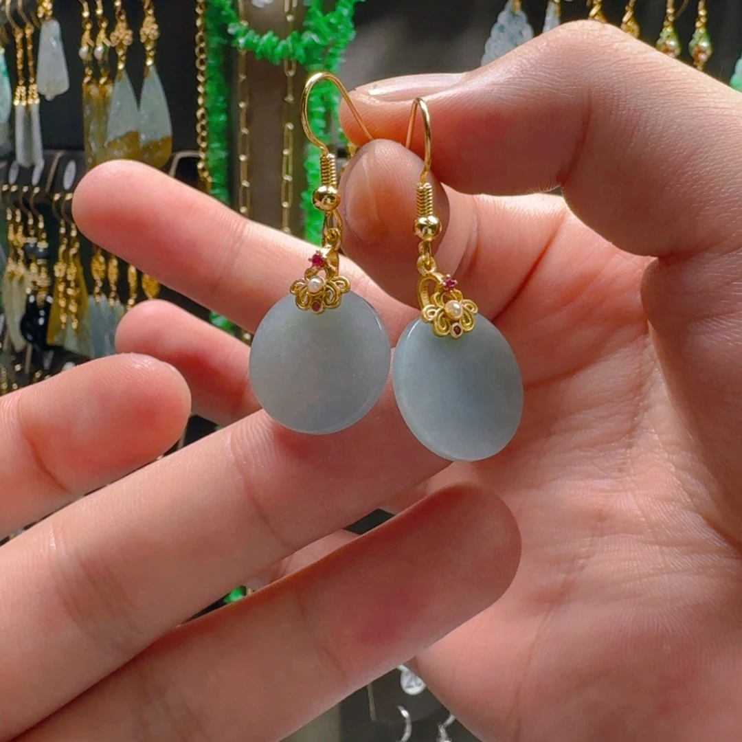 翡翠未镶嵌耳饰翡翠