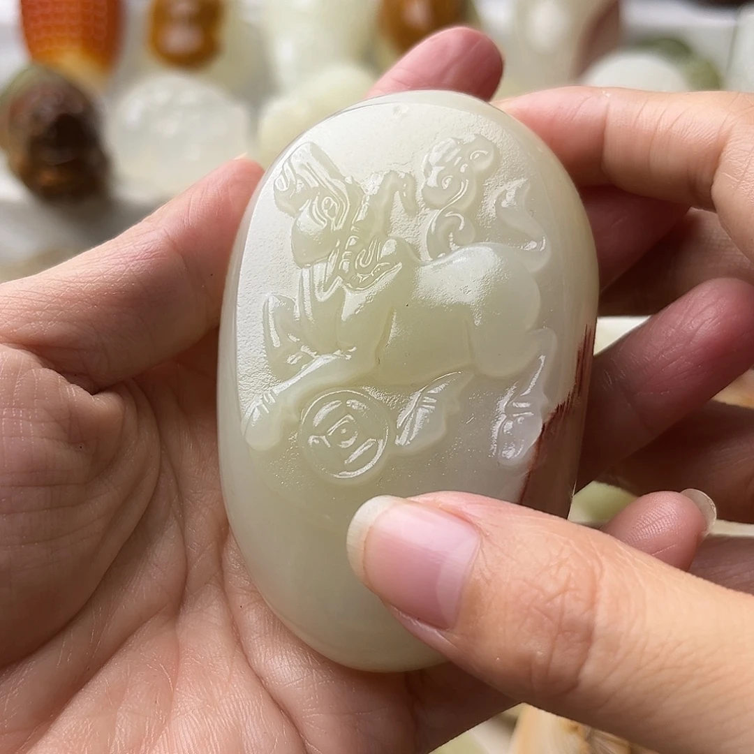 石材方解石手把摆件不退换牛微瑕