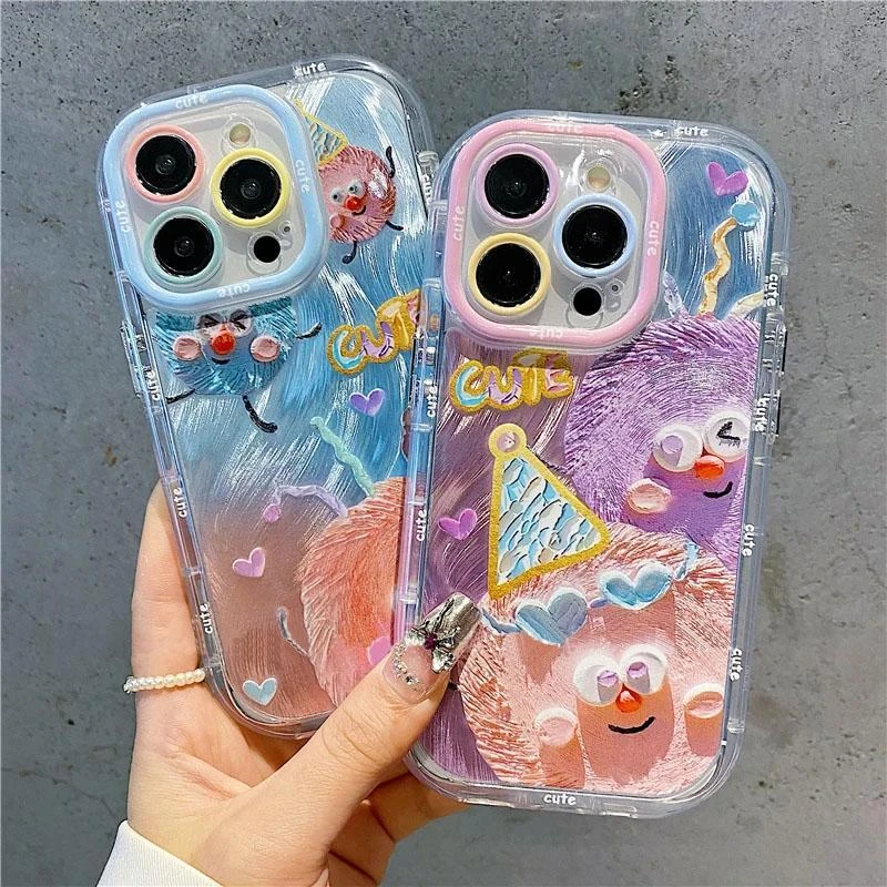 粉紫绒球镜子支架适用苹果15/16promax手机壳vivo华为oppo小米14