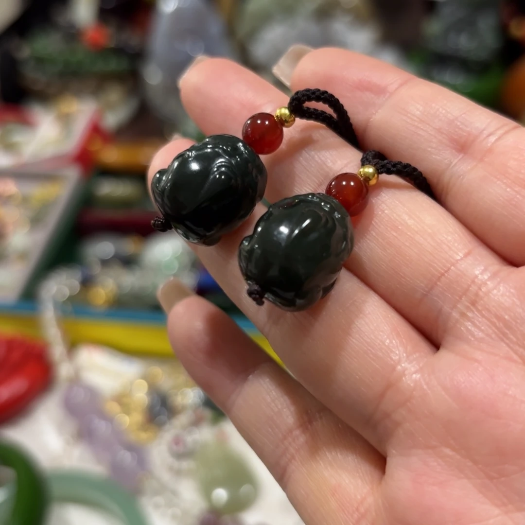 和田玉未镶嵌颈饰5841一对