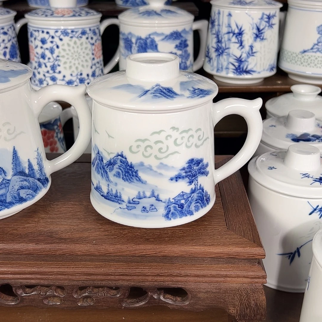 用***7景德镇高温陶瓷办公杯家用