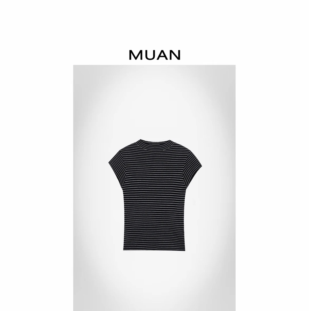 木岸MUAN：《千寻T》定制高级简约宽松百搭条纹T恤女CQ-MJ-F8335