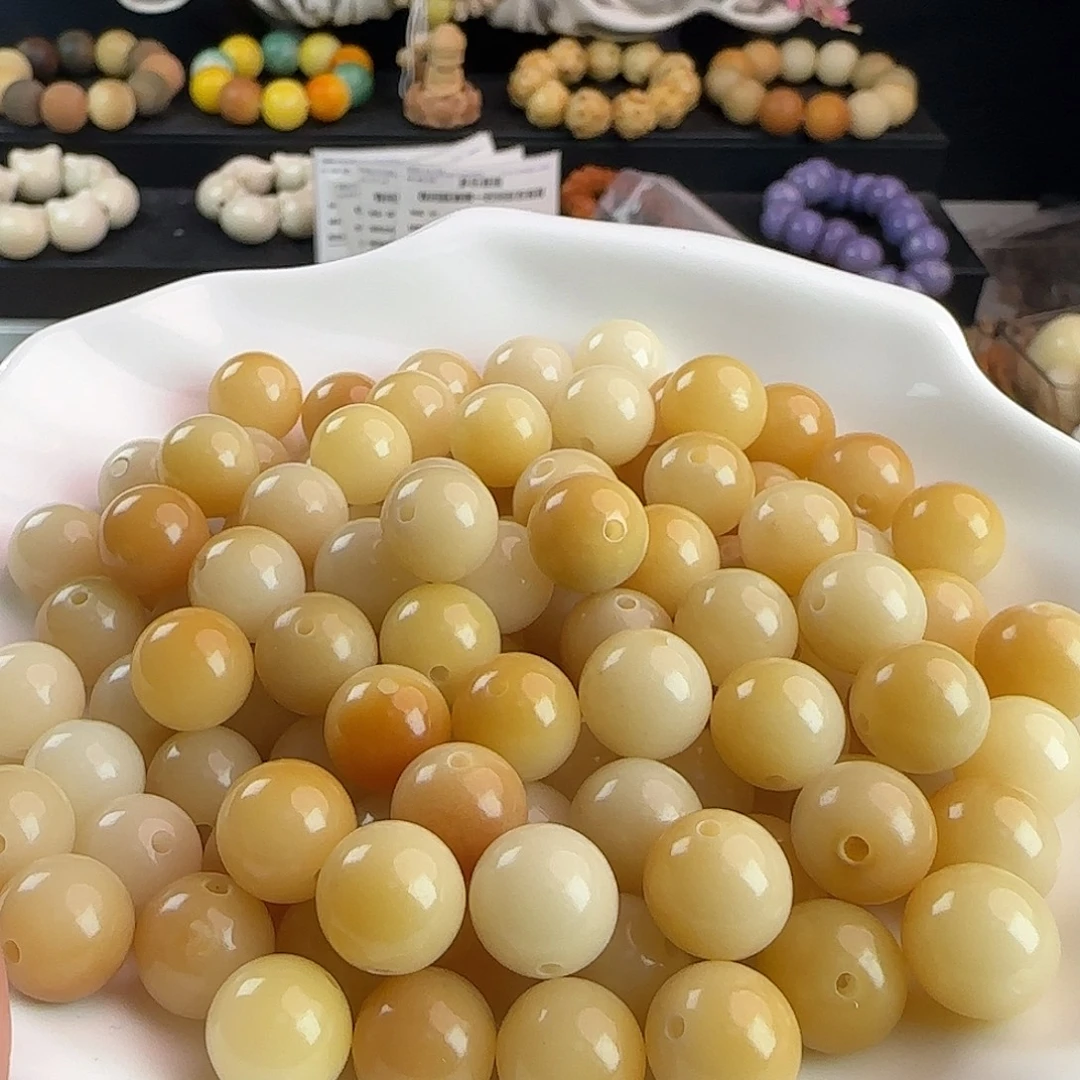 手串菩提根/象牙果卡12玻璃底炭烧汤圆500颗批发