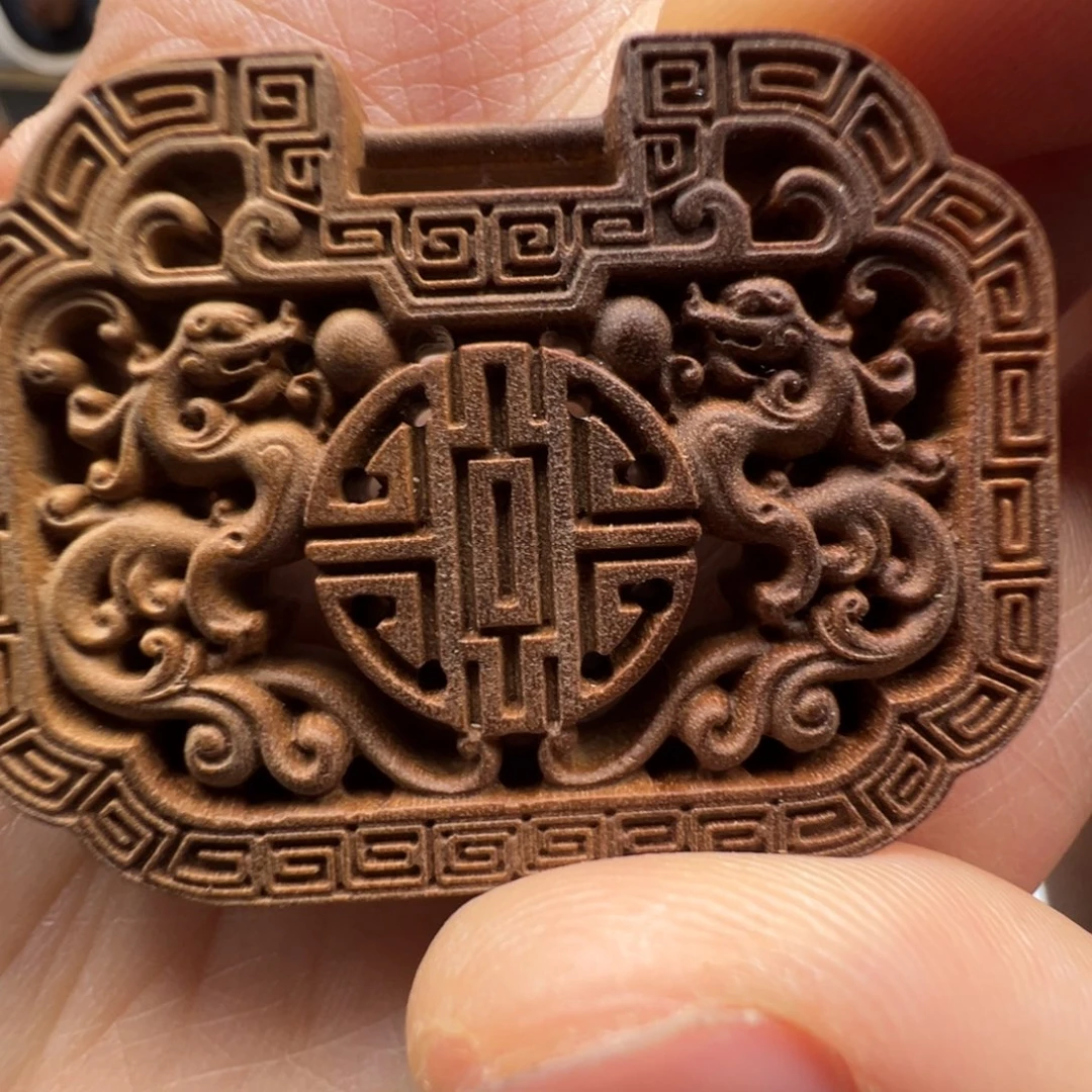 檀香木镂空无事牌老山檀