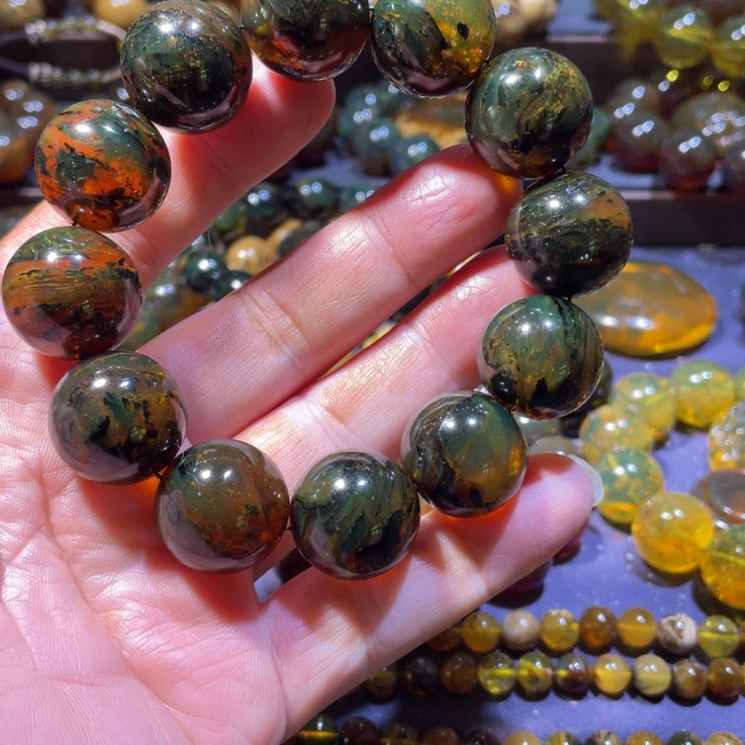 琥珀未镶嵌手链天然