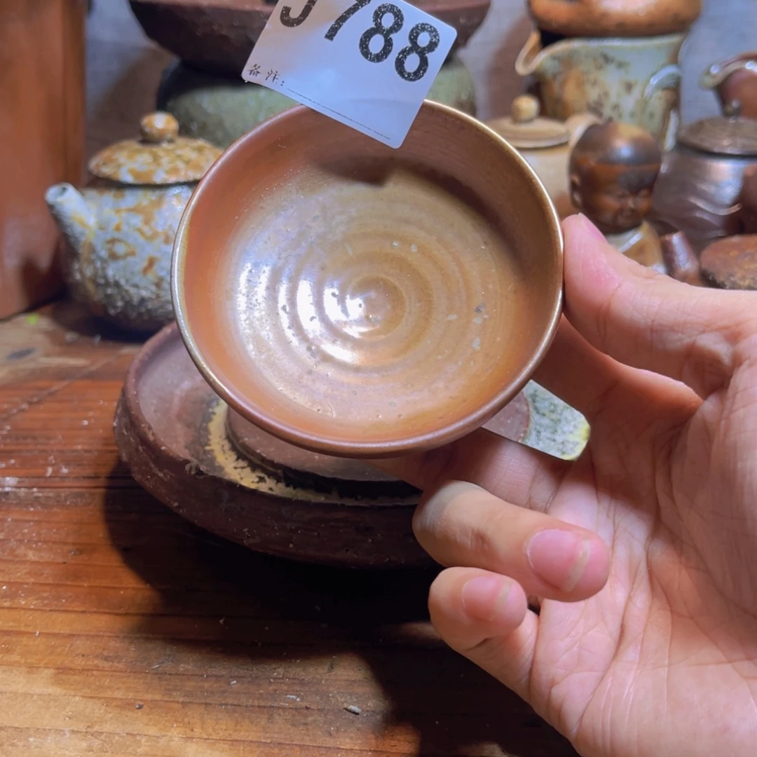 纯手工制作工艺（柴烧）裸烧纯手工制作柴烧杯788