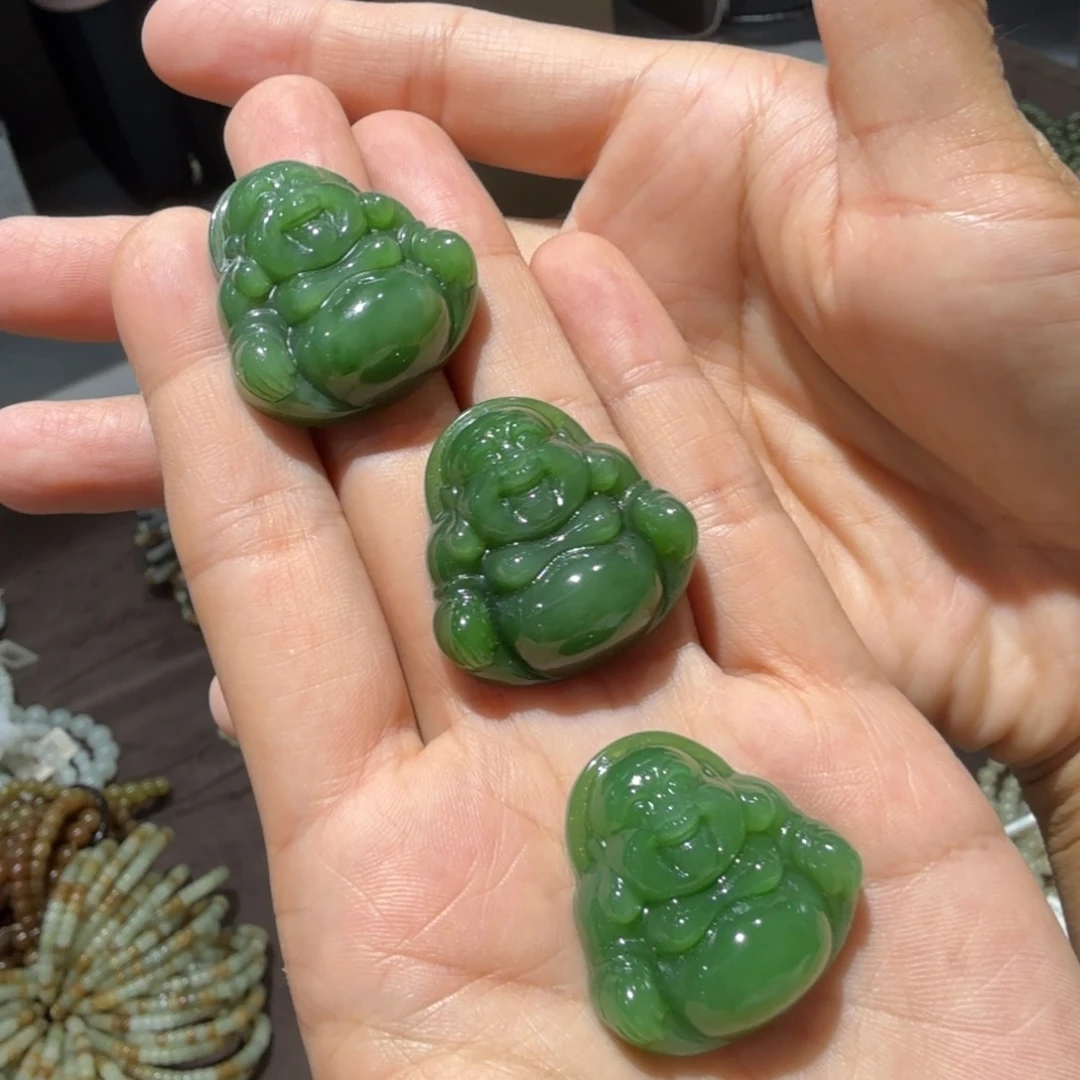 和田玉未镶嵌颈饰俄料碧玉佛公白富美多样性拍一发一