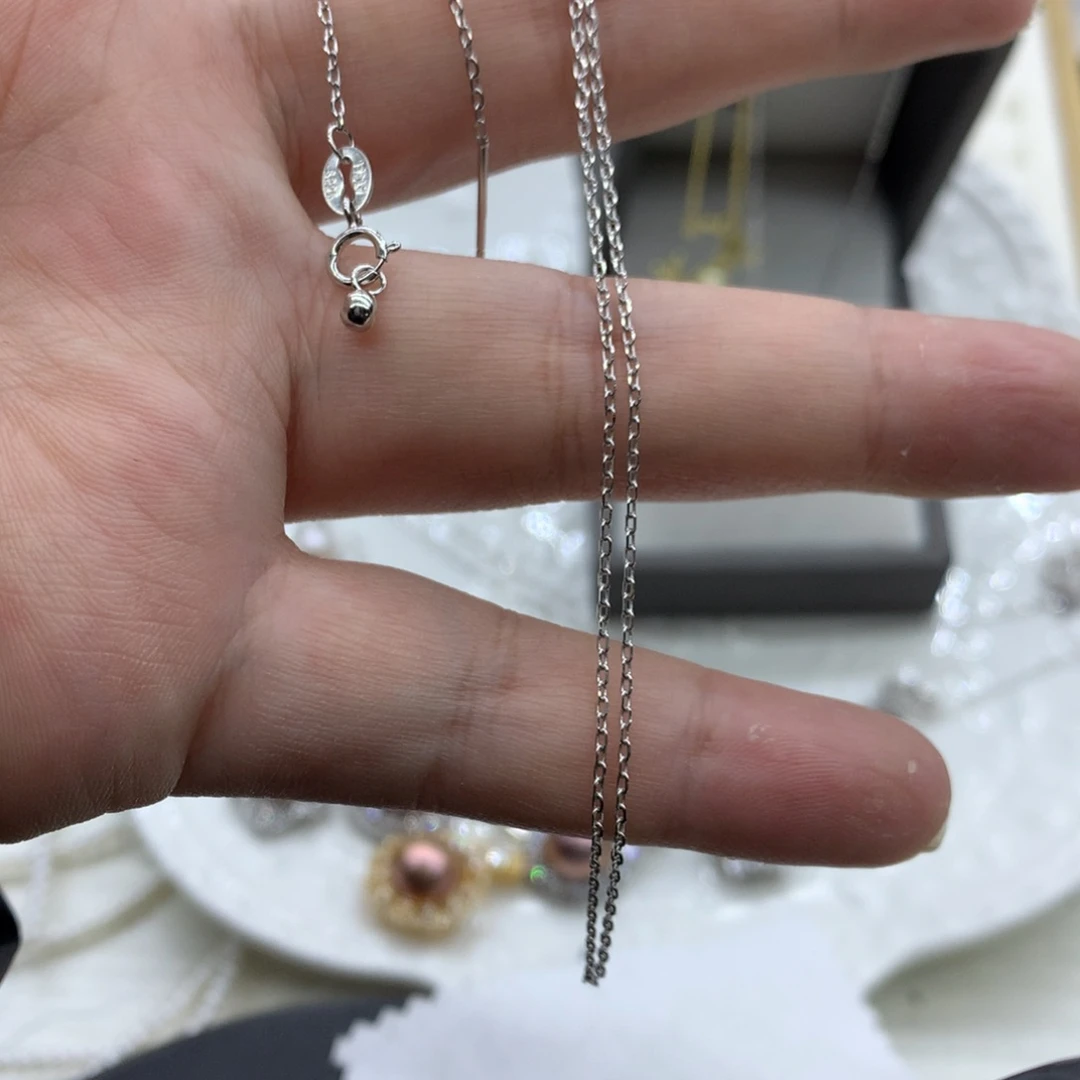 淡水珍珠素银链子不含珍珠未镶嵌腿*