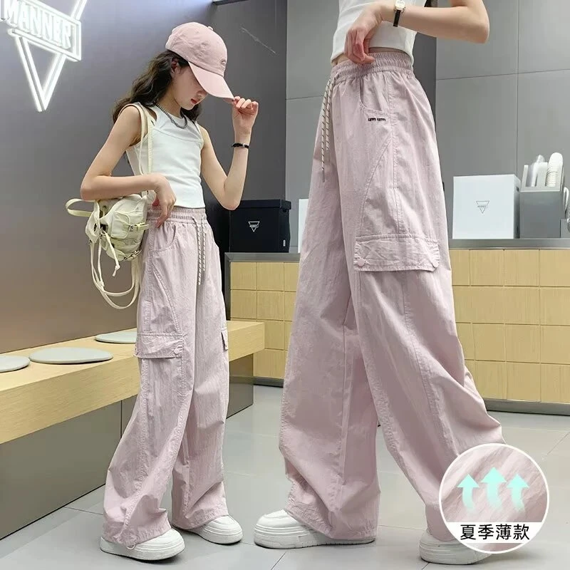 【清版不补】女童薄款裤子夏装儿童凉感速干裤新款夏季女孩休闲裤