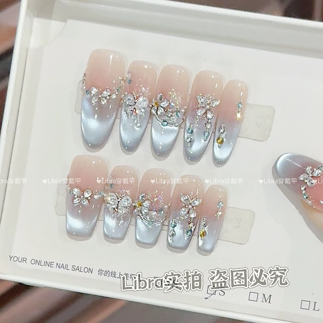 【蓝色星海】纯欲风ins系列高级感拉满显白显气质纯手工美甲