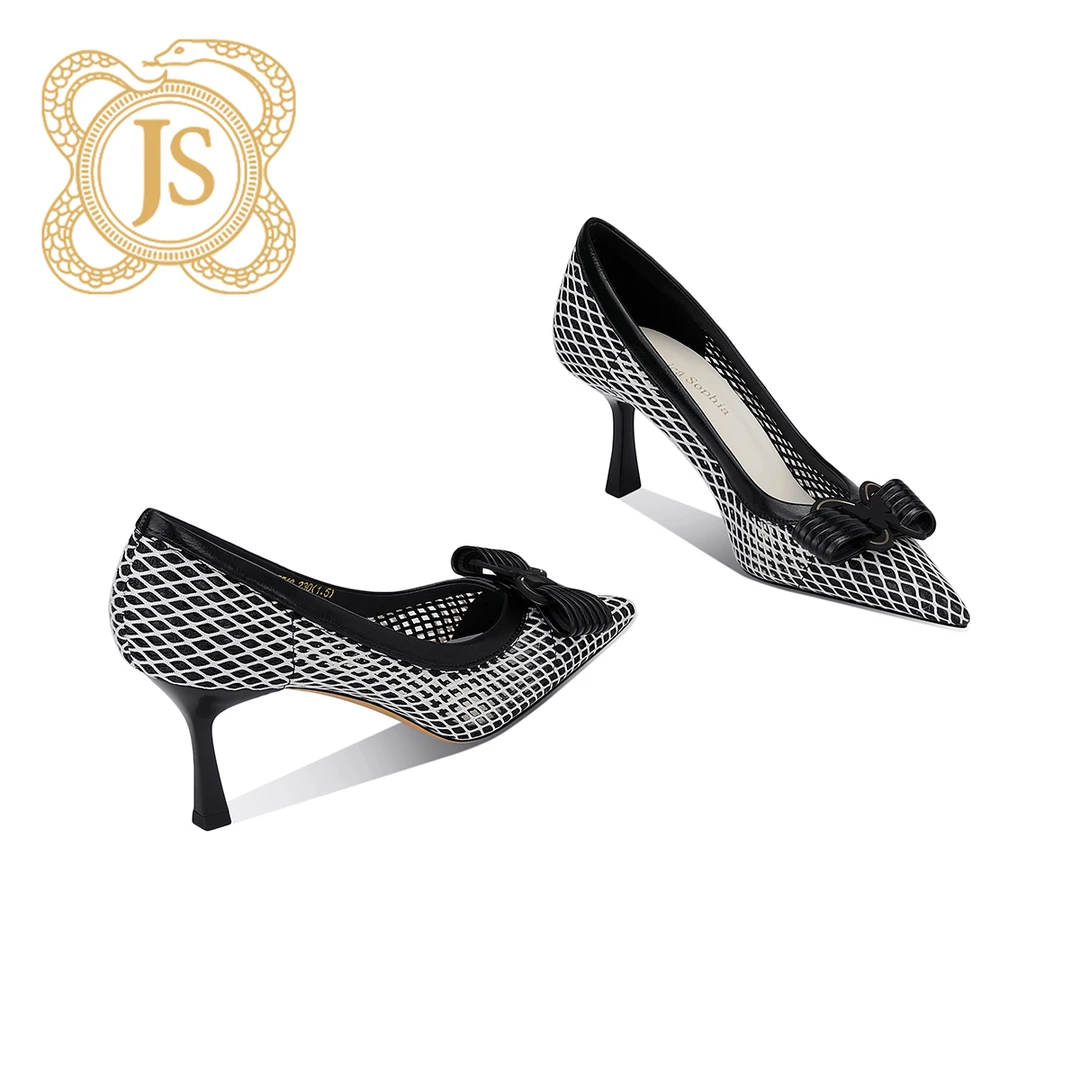 已开价，3307D5518气质轻奢女士黑色春季细高跟千鸟格跟鞋单鞋女