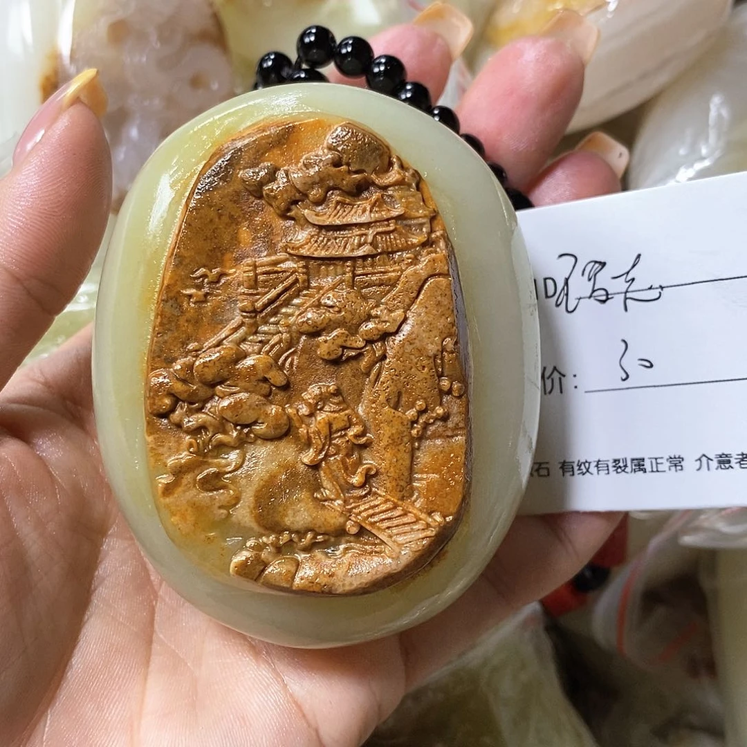 石材王*志古青石手把件