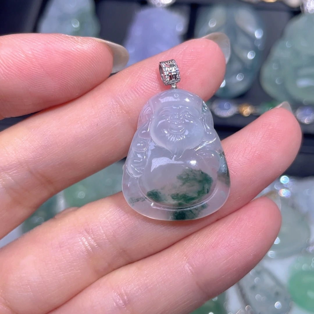 颈饰18K金镶嵌翡翠翡翠