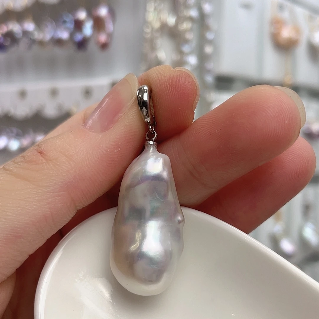 淡水珍珠银S925镶嵌颈饰