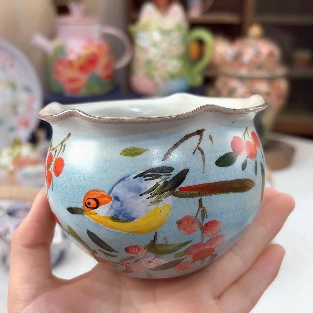 景德镇手绘高温釉下彩陶瓷茶具