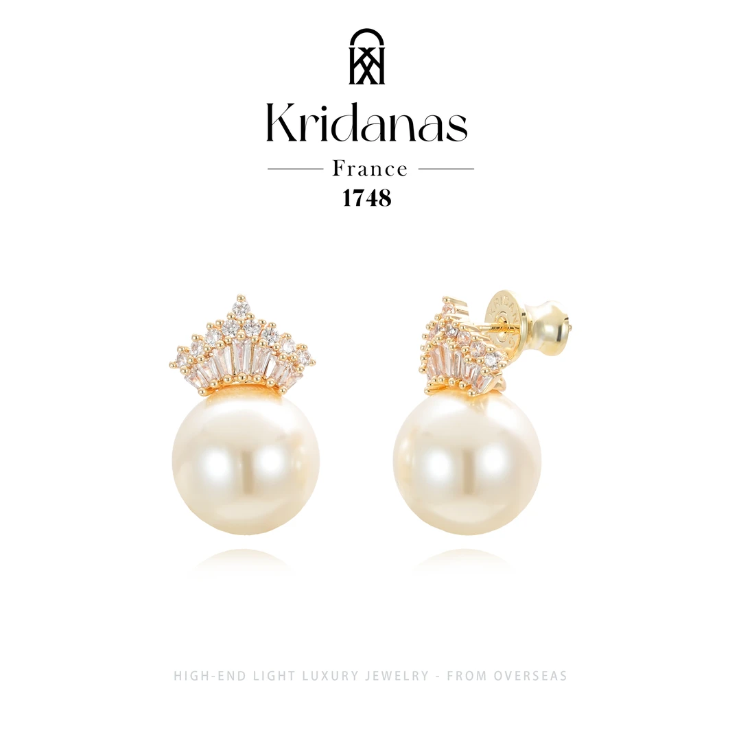 镀K金【天鹅王冠】Kridanas设计师款优雅耳环Y0717