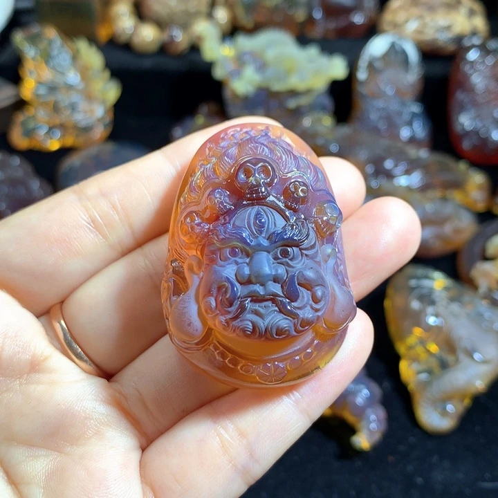琥珀颈饰未镶嵌拔***仑大黑天