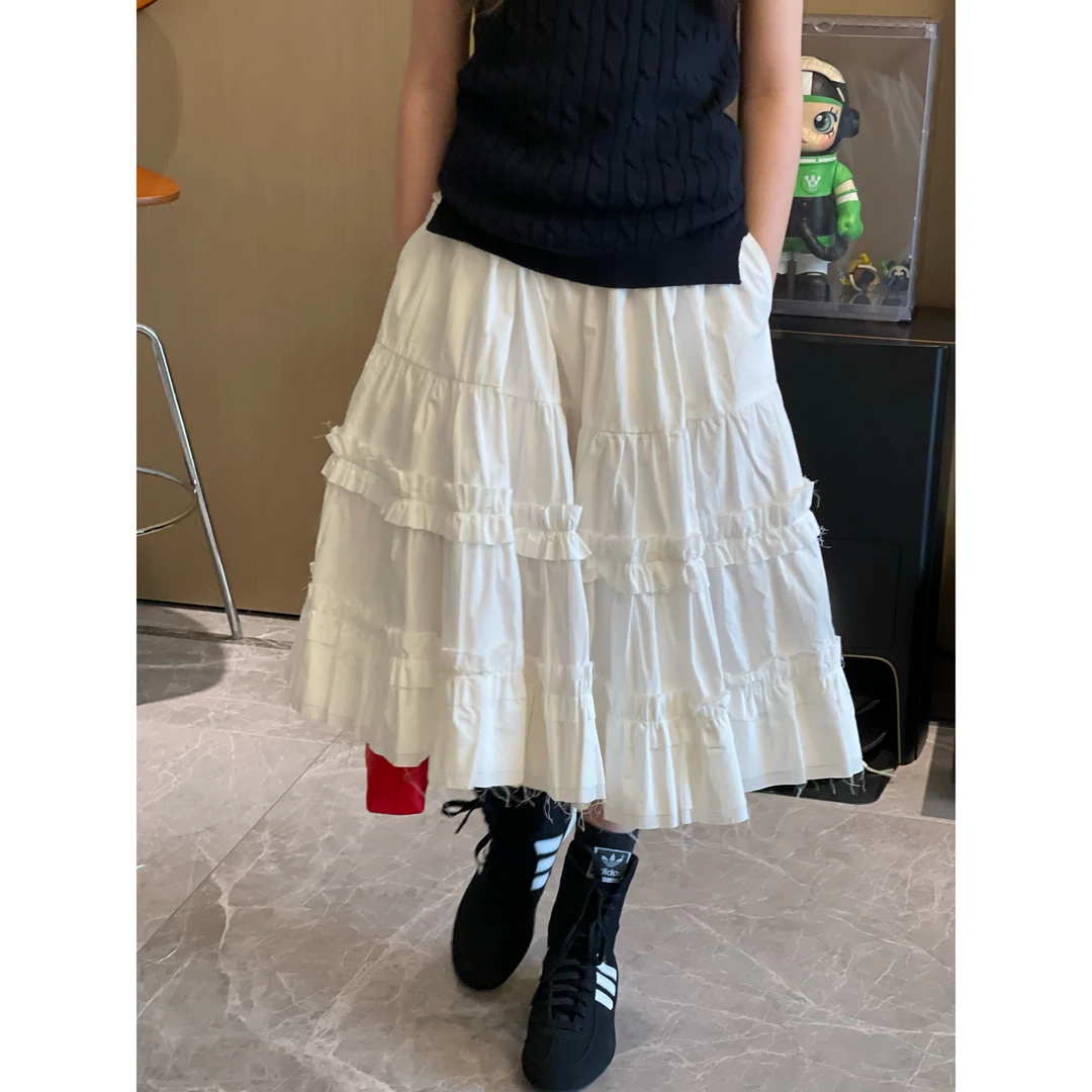 YTUUKO 浪漫小清新花边超大摆蛋糕裙—1798