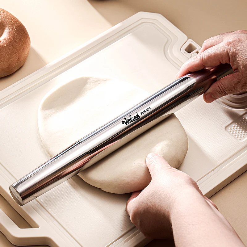 304不锈钢擀面杖家用擀面棍杆面棒面赶杖棍子烘焙擀饺子皮铁