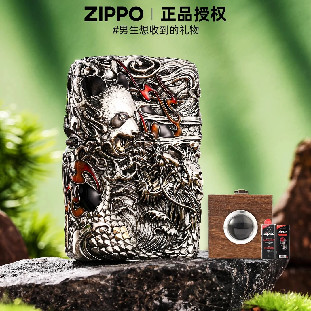 zippo正品打火机 雄起重甲珐琅官方店防风煤油送男友礼物高档