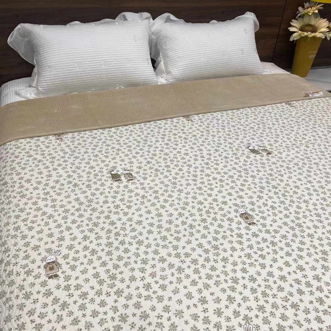 【羽鸿严选】全棉加绒床盖柔软透气双面可用绗缝夹棉可机洗四季可用