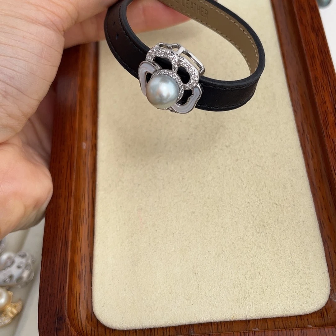 海水珍珠银S925镶嵌手绳