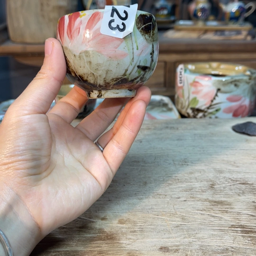 壶素浅陶瓷手工手绘