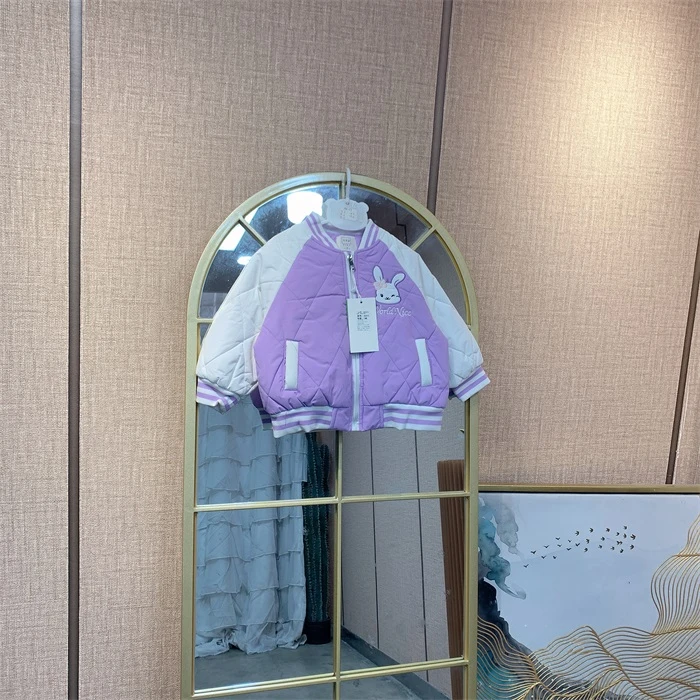 AB177    宝宝紫色拼接夹薄棉外套