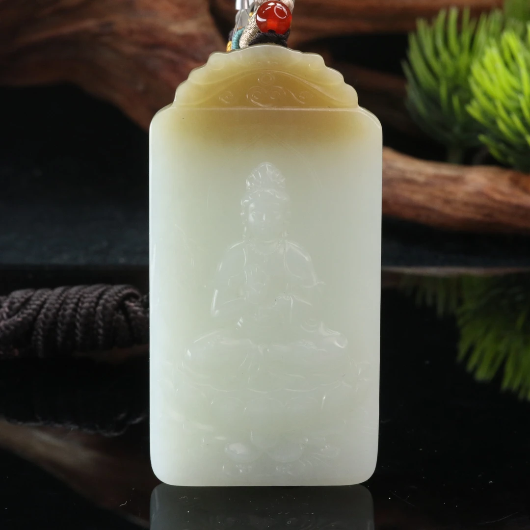 11和田玉且末糖白观音牌/901437上海嘉禾拍卖