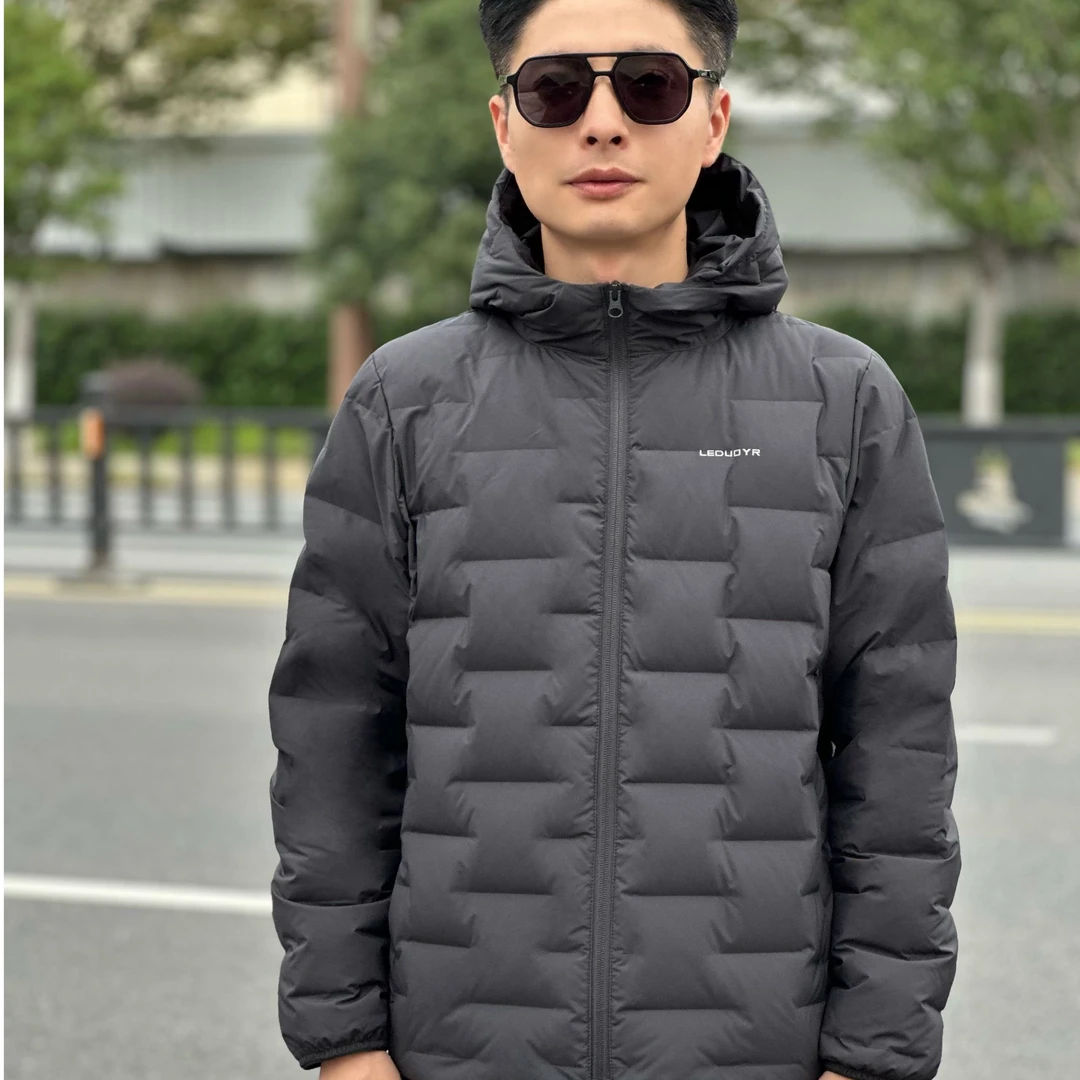 【男款连帽】2025冬季新款鹅绒轻羽绒外套情侣款男款连帽