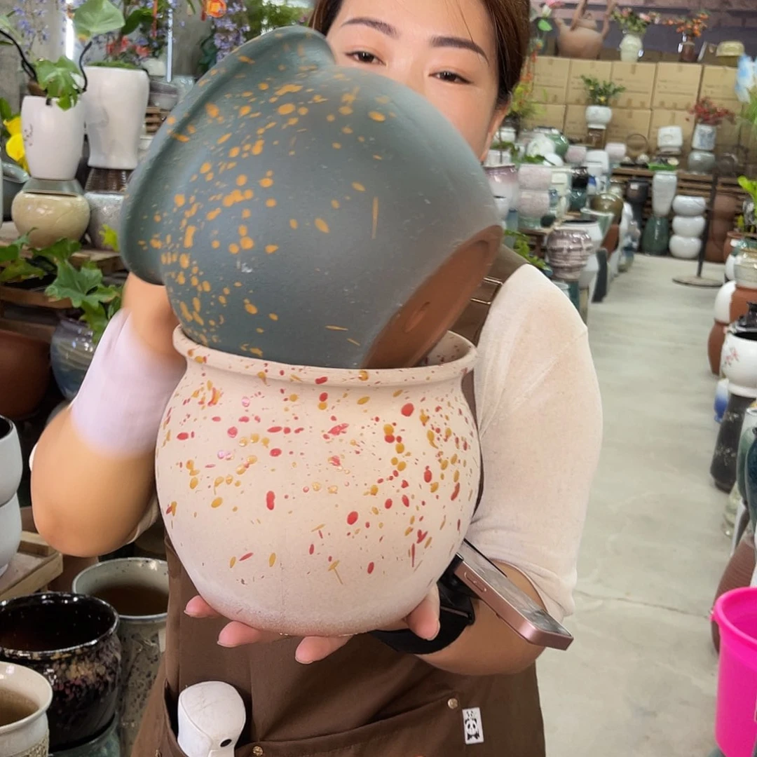 紫砂花盆高度16口径18厘米