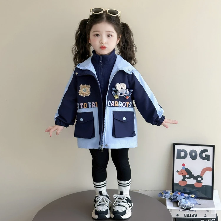 女童春秋款三合一冲锋衣外套2025新款儿童女孩韩版夹克上衣两件套