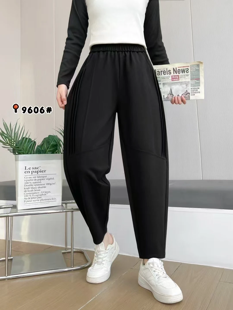 春季新款(九分裤）休闲裤黑色素版显瘦时尚百搭薄款宽松潮流