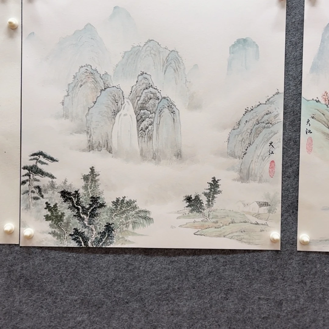 国画50斗方卡纸作品